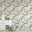 Ver imagem 2 de Papel de Parede Temático Penas em Fundo Bege - 3,30x0,50m