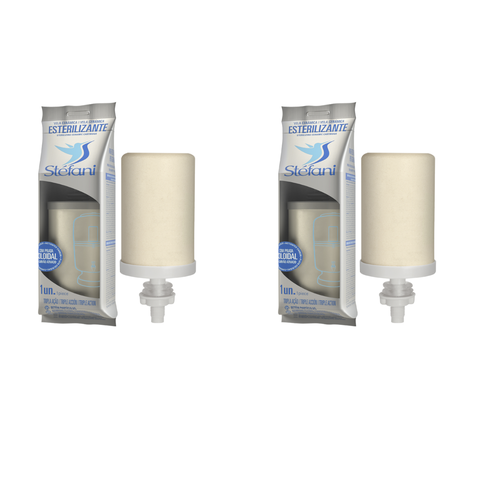 Kit 02 Un Vela Stéfani Tripla Ação Carv Prata Esterilizante