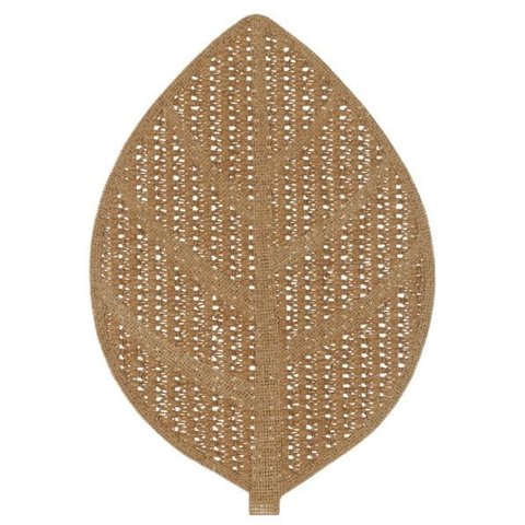 Lugar Americano Fibra de Papel 31x45cm Folhas Marrom Claro Florarte Flor Arte