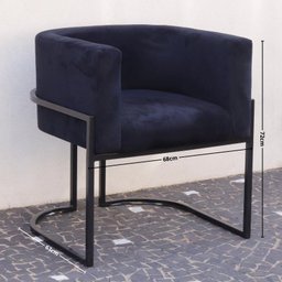 Poltrona Elegance Pé Preto Assento Preto 72x68x63cm - 2