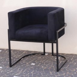Poltrona Elegance Pé Preto Assento Preto 72x68x63cm - 4