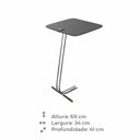 Ver imagem 3 de Mesa de Apoio para Sofá Bandeja Concreto Base Cromada