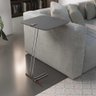Mesa de Apoio para Sofá Bandeja Concreto Base Cromada - 2