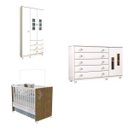 Ver imagem 2 de Quarto de Bebê com Guarda-Roupa 3 Portas, Cômoda e Berço Mini Cama Brincadeira Espresso Móveis