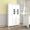 Ver imagem 3 de Quarto de Bebê com Guarda-Roupa 3 Portas, Cômoda e Berço Mini Cama Brincadeira Espresso Móveis