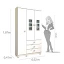 Ver imagem 6 de Quarto de Bebê com Guarda-Roupa 3 Portas, Cômoda e Berço Mini Cama Brincadeira Espresso Móveis