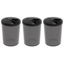 Ver imagem 1 de Kit 3 Porta Farofa Temperos Farinheira com Tampa 400ml Fumê