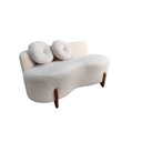 Ver imagem 3 de Namoradeira Sofá Feijão Lounge 120cm Orgânica Bouclé Bege