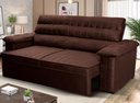 Ver imagem 1 de Sofá Retrátil Reclinável 2 Lugares com Molas 1,50m Quantum Suede Velut Marrom - King House
