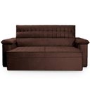 Ver imagem 5 de Sofá Retrátil Reclinável 2 Lugares com Molas 1,50m Quantum Suede Velut Marrom - King House
