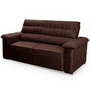 Ver imagem 4 de Sofá Retrátil Reclinável 2 Lugares com Molas 1,50m Quantum Suede Velut Marrom - King House