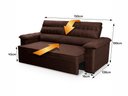 Ver imagem 3 de Sofá Retrátil Reclinável 2 Lugares com Molas 1,50m Quantum Suede Velut Marrom - King House
