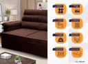 Ver imagem 2 de Sofá Retrátil Reclinável 2 Lugares com Molas 1,50m Quantum Suede Velut Marrom - King House