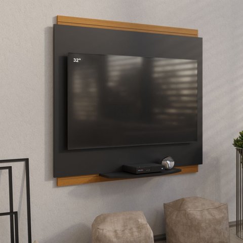 Painel para Tv até 40 Polegadas Fit 90cm - Vianossa - Preto e Cedro