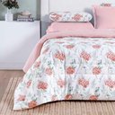 Ver imagem 2 de Edredom Maggy Dupla Face Super King 1 Peça Percale 200 Fios Estampado Hortencia Floral Rosa