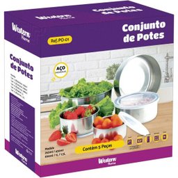 Acessorio para Casa Conj. Potes Aco Inox 5pcs - 4