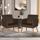 Ver imagem 1 de Kit 2 Poltronas Corino Escritório Consultório, Sala, Recepção:corino Marrom