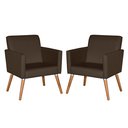 Ver imagem 2 de Kit 2 Poltronas Corino Escritório Consultório, Sala, Recepção:corino Marrom