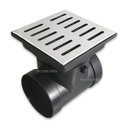 Ver imagem 1 de Grelha Ralo Pluvial 15x15 Inox Polido com Coletora Saída Lateral Difusor Tubo 100mm e Tela Anti Inse