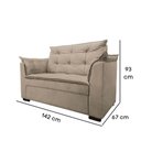 Ver imagem 3 de Sofá 2 Lugares para Sala Moderno Confortável Ágata Suede Bege