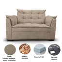 Ver imagem 4 de Sofá 2 Lugares para Sala Moderno Confortável Ágata Suede Bege