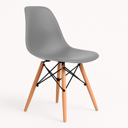 Cadeira Charles Eames Eiffel Ef-008 Base Madeira - Cinza - 2