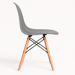 Cadeira Charles Eames Eiffel Ef-008 Base Madeira - Cinza - 3