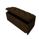 Ver imagem 1 de Bau Solteiro Capitonê Pé de Cama Decoração Guarda Objetivos - Marrom