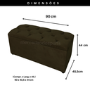 Ver imagem 2 de Bau Solteiro Capitonê Pé de Cama Decoração Guarda Objetivos - Marrom
