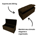 Ver imagem 3 de Bau Solteiro Capitonê Pé de Cama Decoração Guarda Objetivos - Marrom