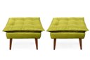 Ver imagem 2 de 2 poltronasAmarela opala com 2 puff decorativa confortável para sala quarto recepção suede luxo
