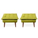 Ver imagem 2 de 2 poltronasAmarela opala com 2 puff decorativa confortável para sala quarto recepção suede luxo