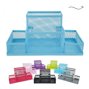 Kit Organizador Porta Caneta Porta Treco Porta Lapis Organizador de Mesa Escritório Home Office - Az