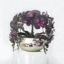 Ver imagem 1 de Arranjo Grande 4 Flores Orquídeas Artificial Vaso Espelhado