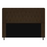 Cabeceira Estofada Brenda 140cm Casal Botonê Suede Marrom - SS MÓVEIS - 1