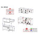 Ver imagem 5 de Armário de Cozinha Modulada Completa com Balcão 190cm Veneza Multimóveis MP2420 Preto