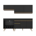 Ver imagem 7 de Armário de Cozinha Modulada Completa com Balcão 190cm Veneza Multimóveis MP2420 Preto