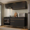 Ver imagem 1 de Armário de Cozinha Modulada Completa com Balcão 190cm Veneza Multimóveis MP2420 Preto