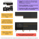 Ver imagem 4 de Armário de Cozinha Modulada Completa com Balcão 190cm Veneza Multimóveis MP2420 Preto
