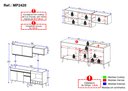 Ver imagem 2 de Armário de Cozinha Modulada Completa com Balcão 190cm Veneza Multimóveis MP2420 Preto