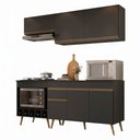 Ver imagem 3 de Armário de Cozinha Modulada Completa com Balcão 190cm Veneza Multimóveis MP2420 Preto