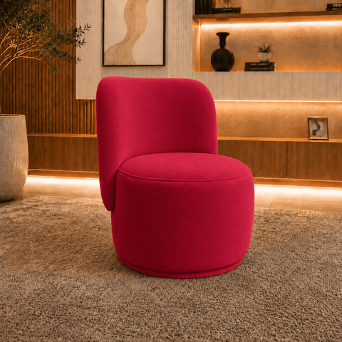 Poltrona Decorativa Bia Orgânica Veludo Recepção Sala Estar Quarto