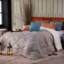 Ver imagem 2 de Cobertor Caqui+almofadas King 7pçs Duplaface Sherpa e Manta