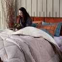 Ver mais imagens de Cobertor Caqui+almofadas King 7pçs Duplaface Sherpa e Manta