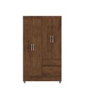 Ver imagem 2 de Guarda Roupa Solteiro Abruzzo 4 Portas de Bater 2 Gavetas com Cabideiro Nogueira G98 - Gran Belo