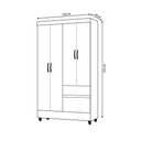Ver imagem 4 de Guarda Roupa Solteiro Abruzzo 4 Portas de Bater 2 Gavetas com Cabideiro Nogueira G98 - Gran Belo