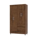Ver imagem 7 de Guarda Roupa Solteiro Abruzzo 4 Portas de Bater 2 Gavetas com Cabideiro Nogueira G98 - Gran Belo