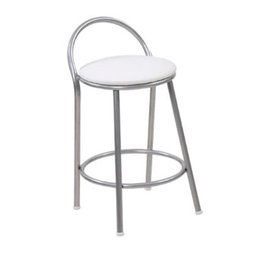 Banco 47cm C/encosto Prata/bco Metalnew - 1