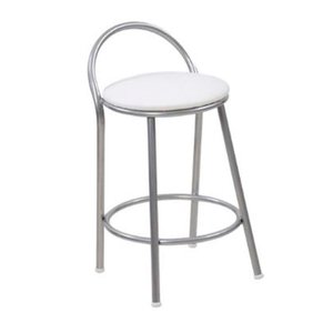 Banco 47cm C/encosto Prata/bco Metalnew