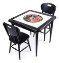 Ver imagem 1 de Conjunto Mesa Jantar Quadrada 80x80cm Madeira + 2 Cadeiras Cozinha - Go Hard Or Go Home - Preta